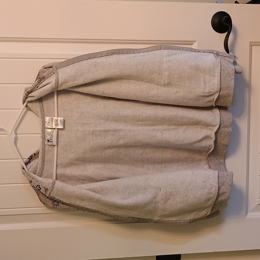 Kids LARGE Barbie Gray and Pink Hoodie - Picture 4 of 5